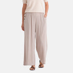 La Marey Rayon Wide Leg Trousers (Size S, 8-10) - Beige_8436956