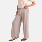 La Marey Rayon Wide Leg Trousers (Size S, 8-10) - Beige_8436956_3