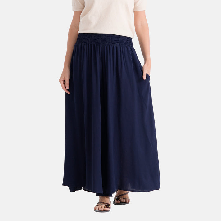 La Marey Pull-On Shirred Waist Culottes (Size 8-20) - Navy Blue 8436980 1