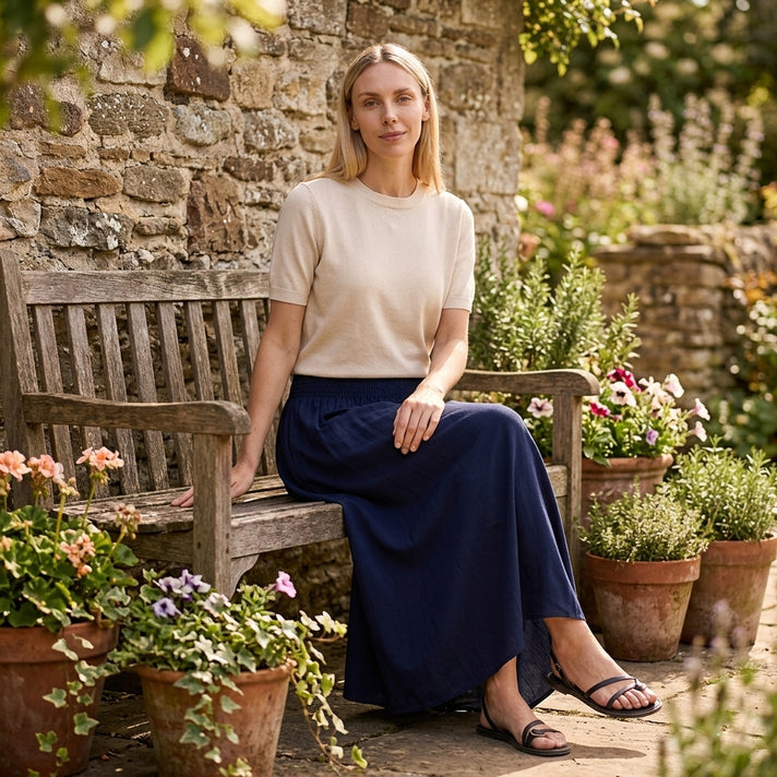 La Marey Pull-On Shirred Waist Culottes (Size 8-20) - Navy Blue 8436980 2