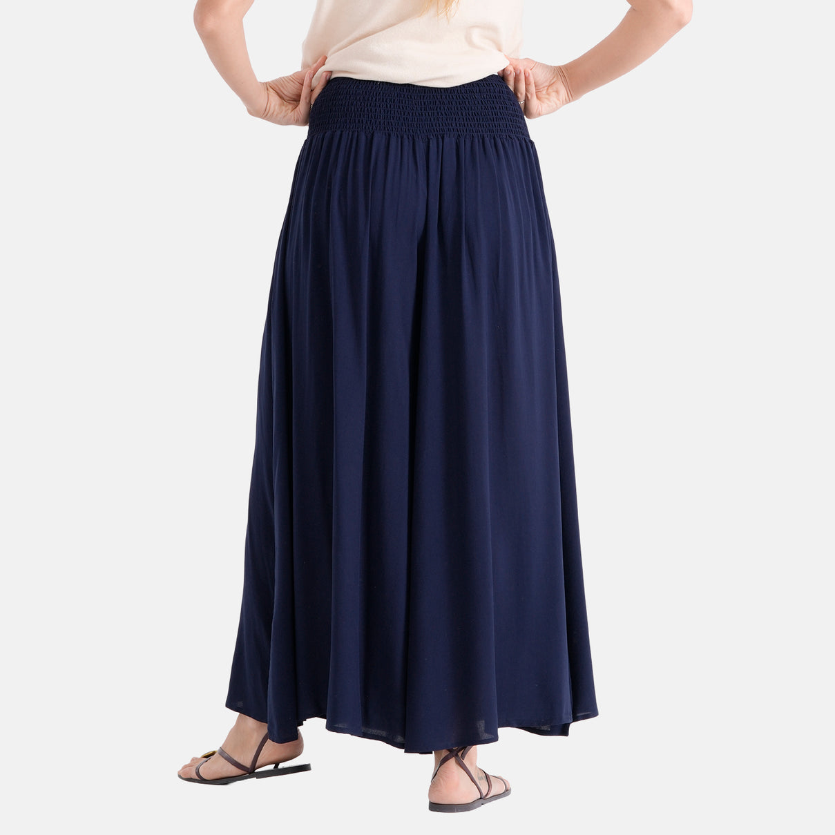 La Marey Pull-On Shirred Waist Culottes (Size 8-20) - Navy Blue 8436980 3
