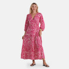 La Marey Printed Dress (Size - S/M) - Rose Red_8437312