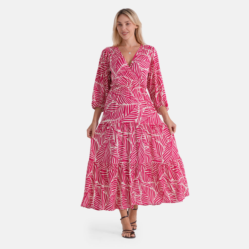 La Marey Printed Dress (Size - S/M) - Rose Red_8437312_3