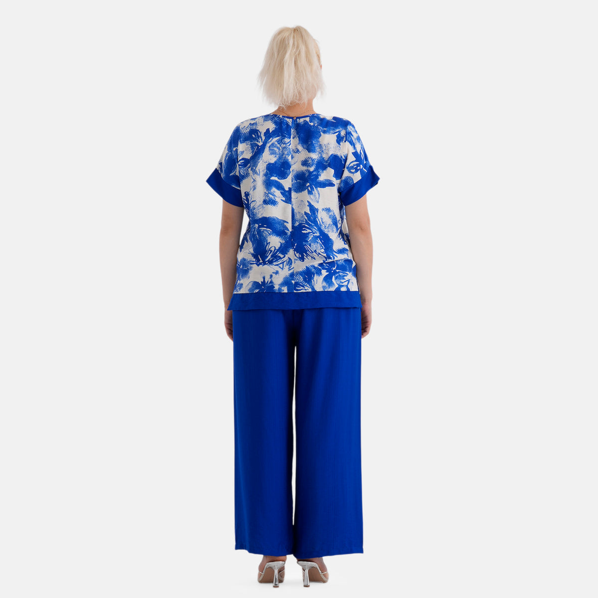 La Marey Designer Abstract Print Blouse (Size - S/M, 8 to 14) - Blue V32555644 7