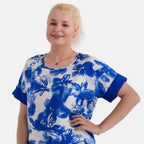 La Marey Designer Abstract Print Blouse (Size - S/M, 8 to 14) - Blue_8437535_7