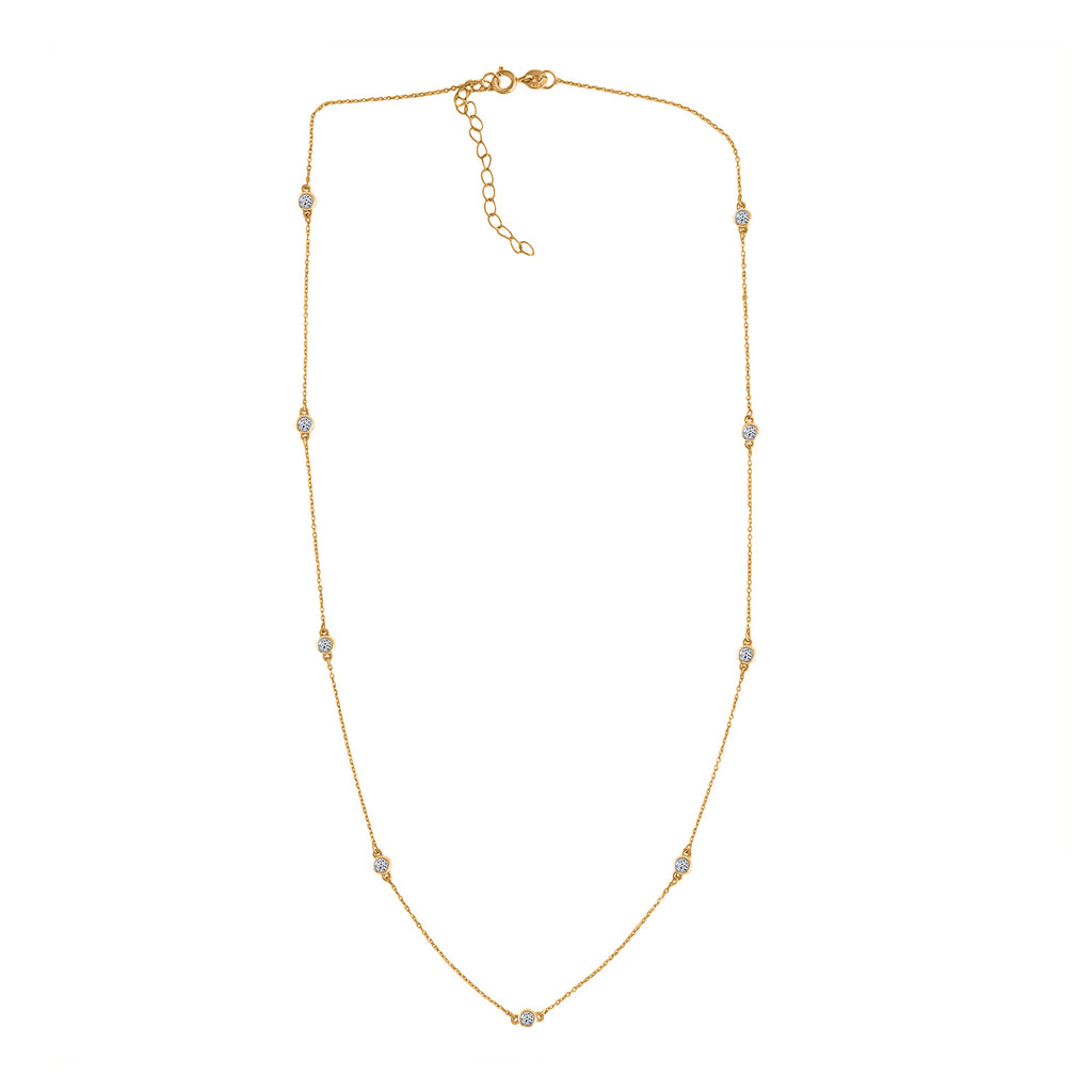 Luxuriant - Lab Grown Diamond (SI/G-H) Necklace (Size - 20+2 Inch) in 18K Vermeil Yellow Gold Plated Sterling Silver 0.50 Ct_8437541