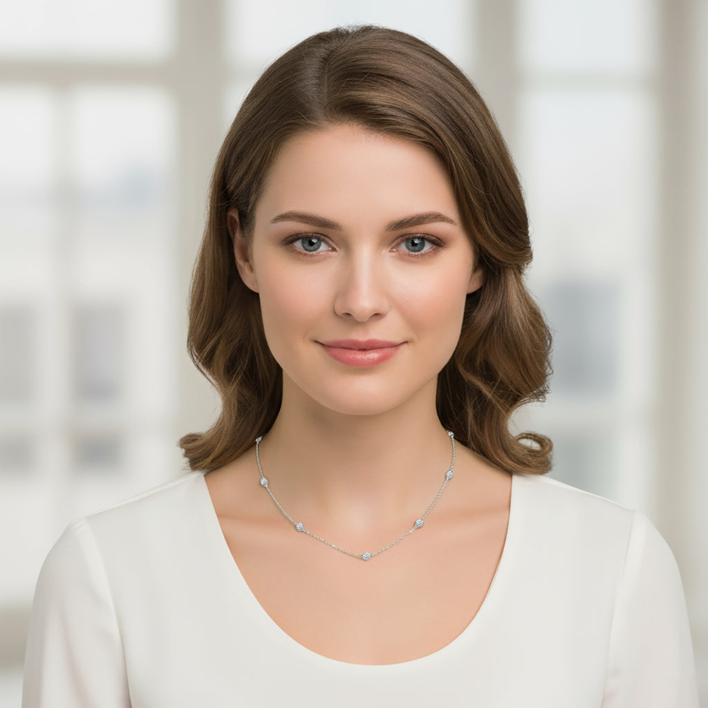 Luxuriant - Lab Grown Diamond (SI/G-H) Necklace (Size - 20+2 Inch) in Rhodium Overlay Sterling Silver 0.50 Ct_8437542_1