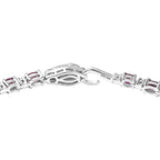 D'Joy Natural Radiant Ember Garnet & Moissanite Tennis Bracelet (Size - 7.5) with GB Lock Box in Rhodium Overlay Sterling Silver 6.88 Ct._8437769_3