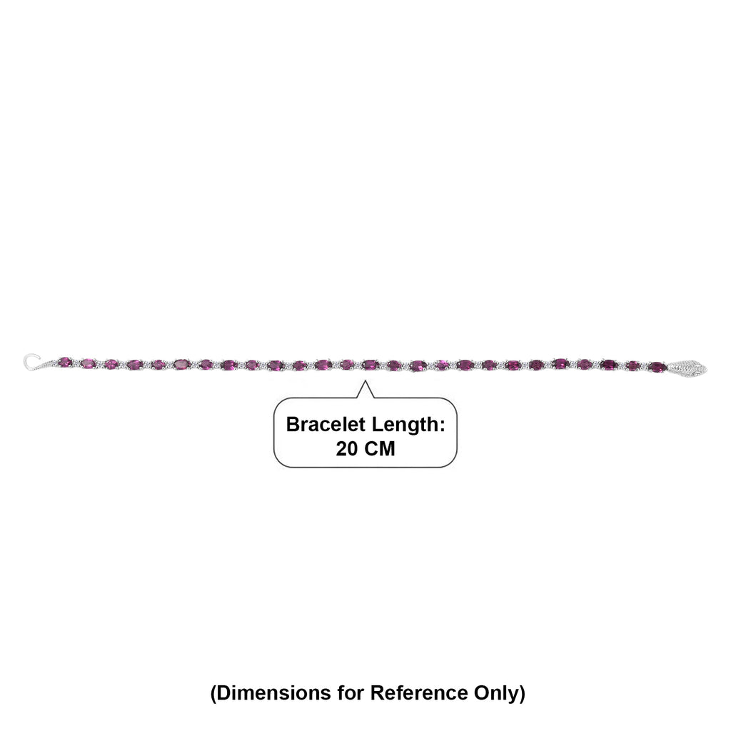 D'Joy Natural Radiant Ember Garnet & Moissanite Tennis Bracelet (Size - 7.5) with GB Lock Box in Rhodium Overlay Sterling Silver 6.88 Ct._8437769_4