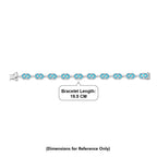 D'Joy Sleeping Beauty Turquoise & White Zircon Station Bracelet (Size - 7.5) with GB Lock Box in Rhodium Overlay Sterling Silver 2.94 Ct, Silver Wt. 17.87 Gms_8438221_4