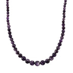 D'Joy African Amethyst Beads Necklace (Size - 20) with Magnetic Lock in Rhodium Overlay Sterling Silver 375.00 Ct._8438368