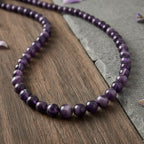 D'Joy African Amethyst Beads Necklace (Size - 20) with Magnetic Lock in Rhodium Overlay Sterling Silver 375.00 Ct._8438368_1