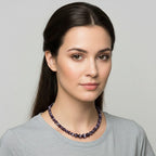D'Joy African Amethyst Beads Necklace (Size - 20) with Magnetic Lock in Rhodium Overlay Sterling Silver 375.00 Ct._8438368_2