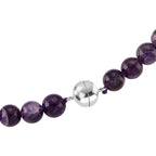 D'Joy African Amethyst Beads Necklace (Size - 20) with Magnetic Lock in Rhodium Overlay Sterling Silver 375.00 Ct._8438368_4