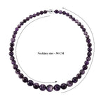 D'Joy African Amethyst Beads Necklace (Size - 20) with Magnetic Lock in Rhodium Overlay Sterling Silver 375.00 Ct._8438368_5