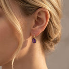 D'Joy - AAA African Amethyst Solitaire Earring with Push Back in Yellow Gold Plated Sterling Silver 2.85 Ct._8438721_1