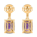 D'Joy - AAA African Amethyst Solitaire Earring with Push Back in Yellow Gold Plated Sterling Silver 2.85 Ct._8438721_4