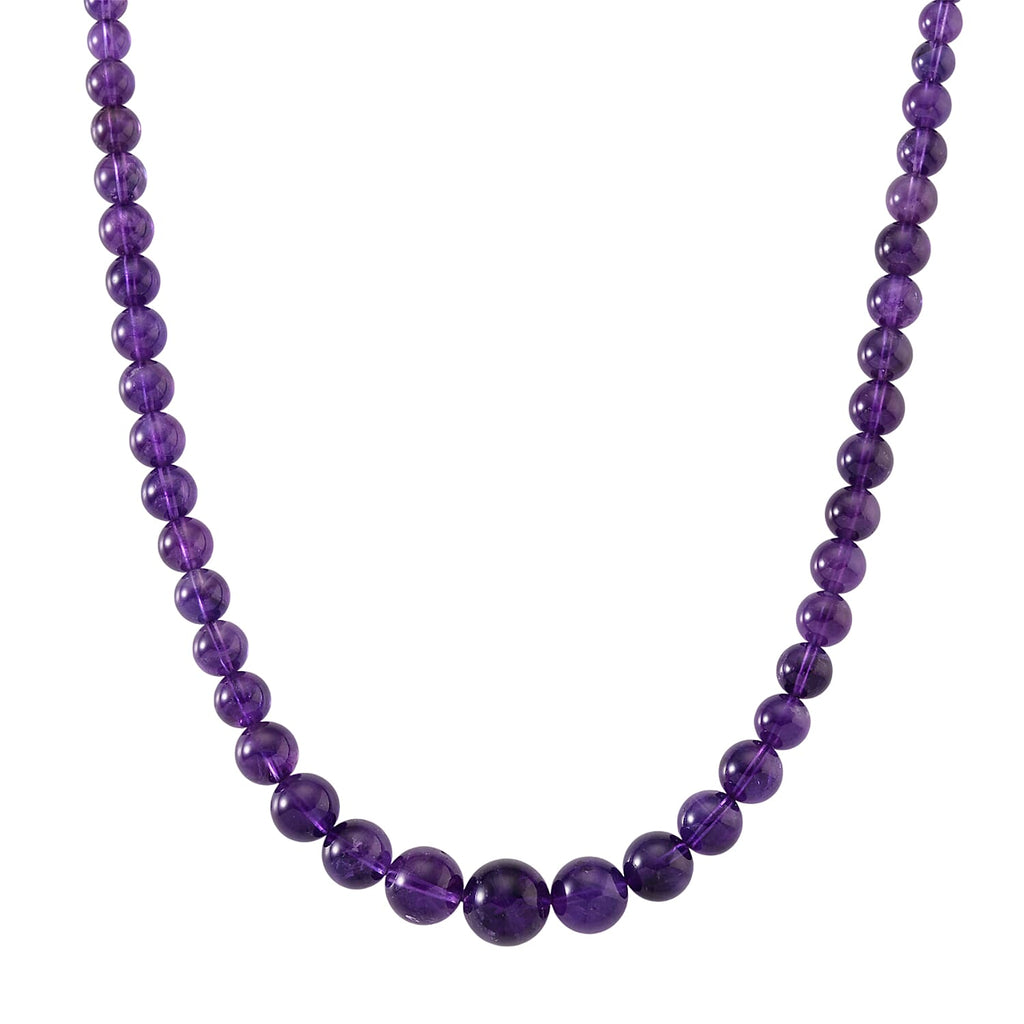IMPERIAL ZAMBIAN AURA - AAA Zambian Amethyst Graduated Necklace (Size - 20) with Magnetic Lock in Rhodium Overlay Sterling Silver 353.00 Ct._8438864