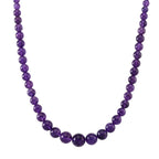IMPERIAL ZAMBIAN AURA - AAA Zambian Amethyst Graduated Necklace (Size - 20) with Magnetic Lock in Rhodium Overlay Sterling Silver 353.00 Ct._8438864