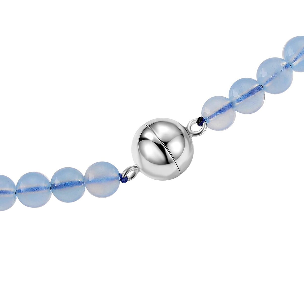 AAA Brazilian Santa Maria Aquamarine Necklace (Size - 20) with Magnetic Lock in Rhodium Overlay Sterling Silver 240.00 Ct. 8438866 6