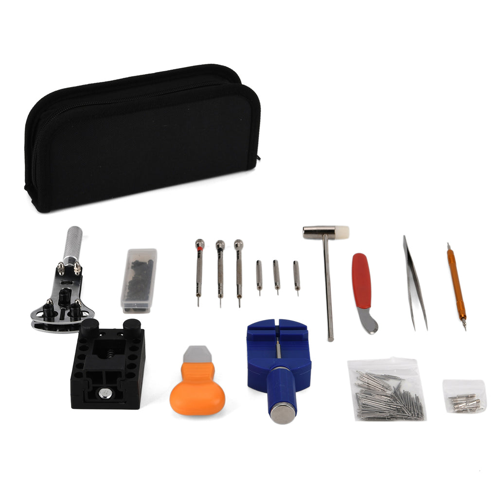 147pcs Professional Watch Repair Tool Kit - Battery Replacement Tools, Link Remover, Spring Bars & Case Opener_8438897