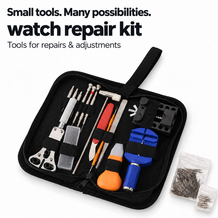 147pcs Professional Watch Repair Tool Kit - Battery Replacement Tools, Link Remover, Spring Bars &amp; Case Opener 8438897 2