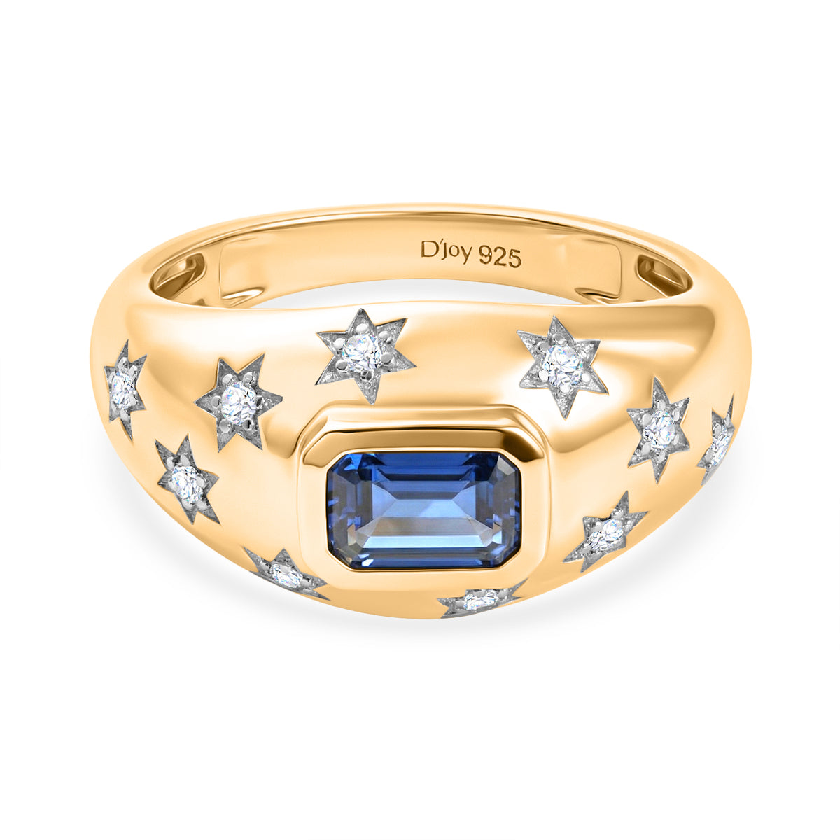 D'Joy AAA Kyanite, White Zircon Ring in Yellow Gold Plated Sterling Silver V32519961 0