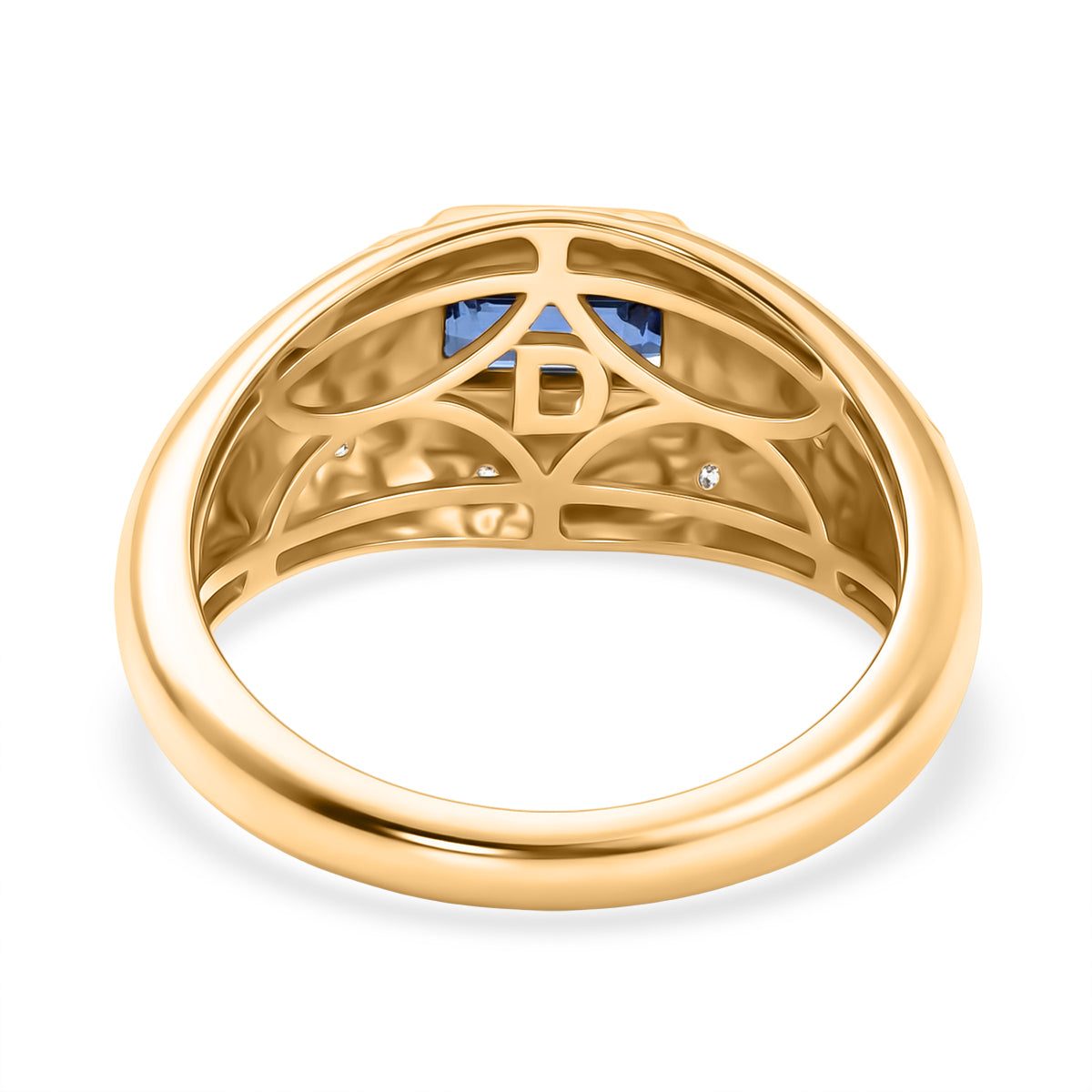 D'Joy AAA Kyanite, White Zircon Ring in Yellow Gold Plated Sterling Silver V32519961 5