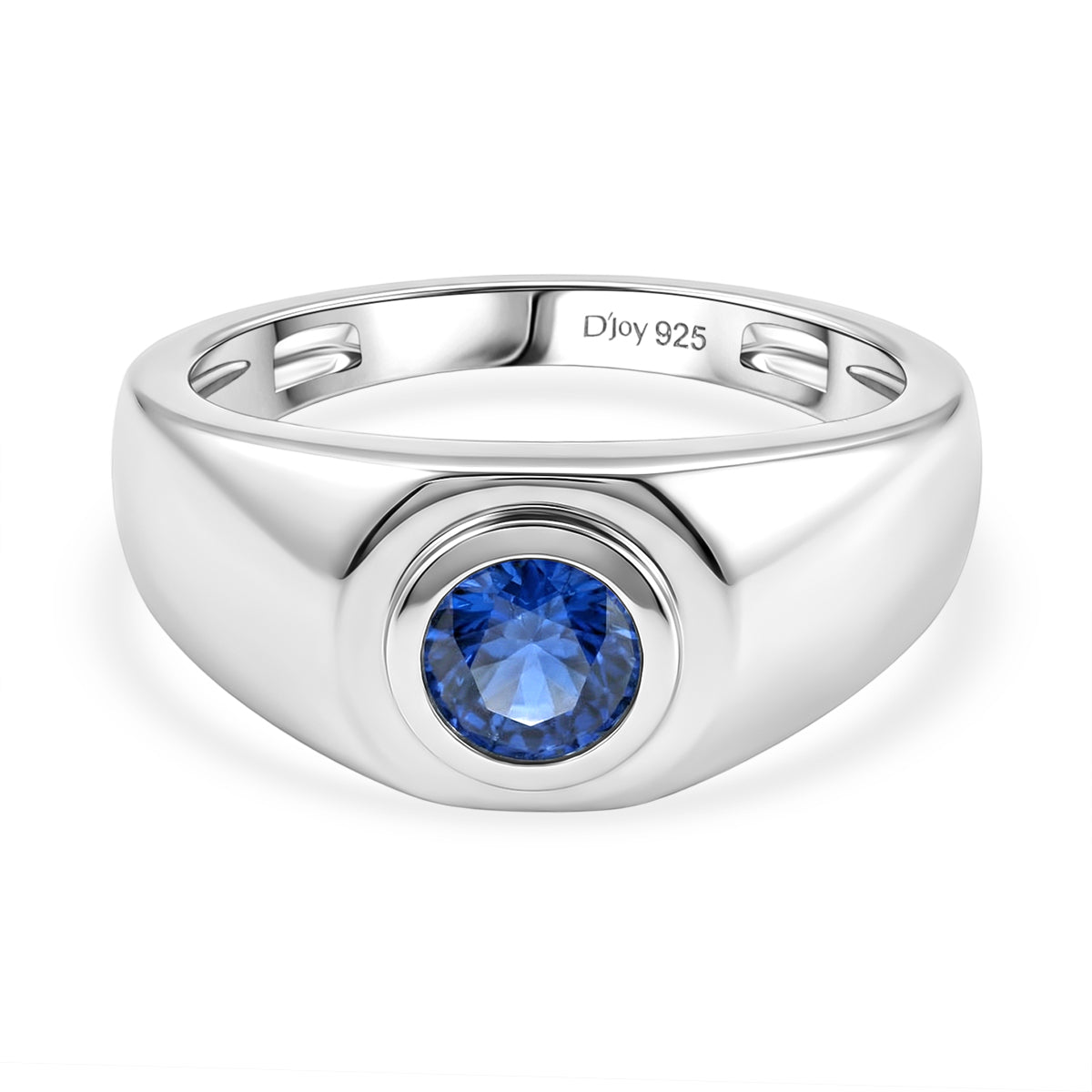 D'Joy AAA Natural Kashmir Kyanite Solitaire Ring in Rhodium Overlay Sterling Silver 1.03 Ct. 8438947 0