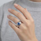 D'Joy AAA Natural Kashmir Kyanite Solitaire Ring in Rhodium Overlay Sterling Silver 1.03 Ct._8438947_1