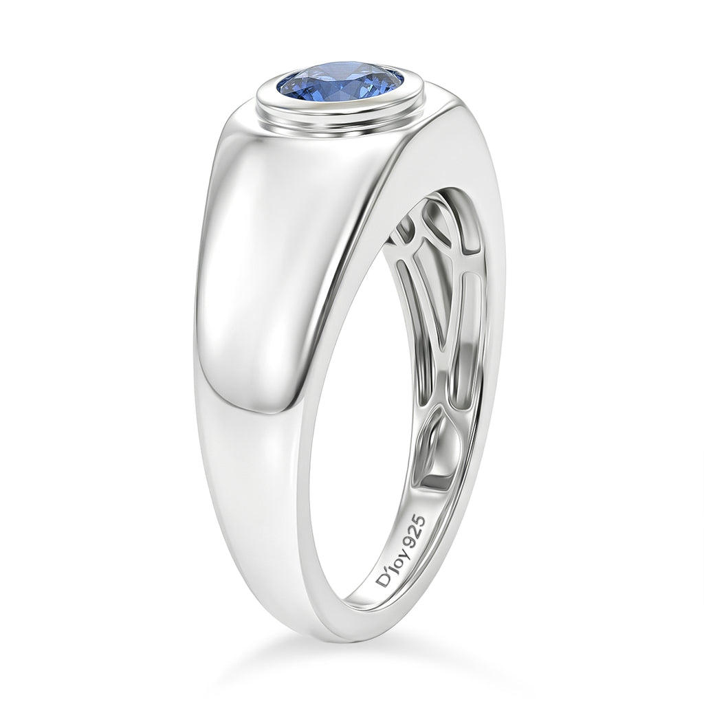 D'Joy AAA Natural Kashmir Kyanite Solitaire Ring in Rhodium Overlay Sterling Silver 1.03 Ct._8438947_3