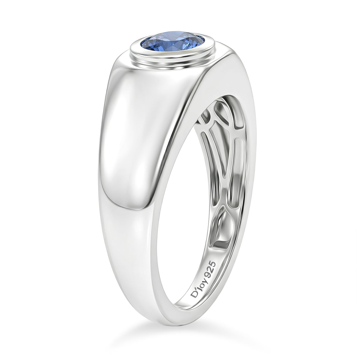 D'Joy AAA Natural Kashmir Kyanite Solitaire Ring in Rhodium Overlay Sterling Silver 1.03 Ct. 8438947 4