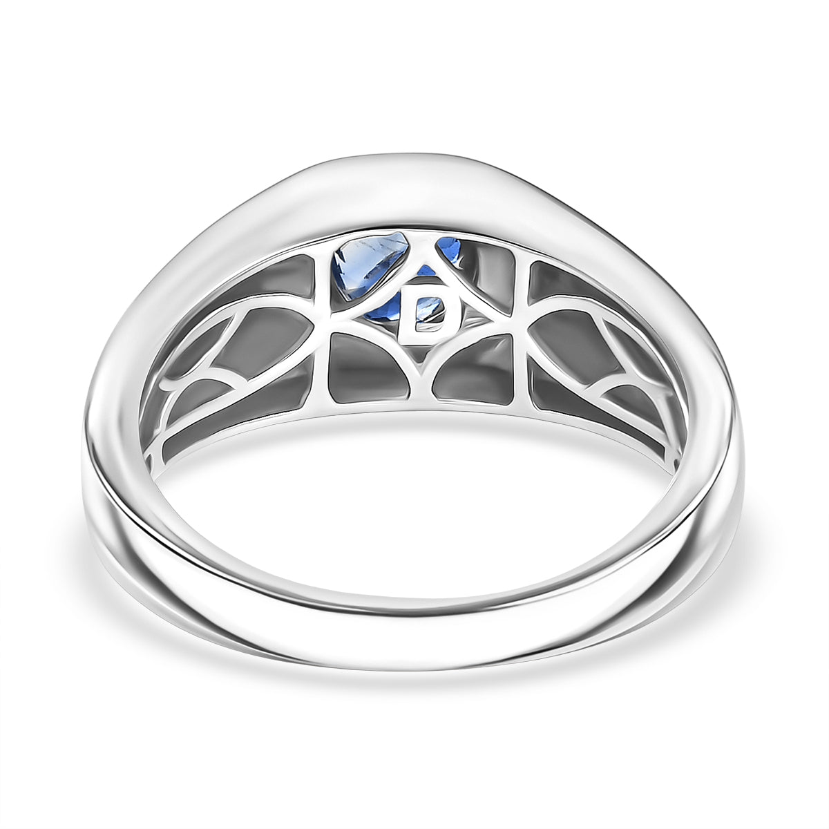 D'Joy AAA Natural Kashmir Kyanite Solitaire Ring in Rhodium Overlay Sterling Silver 1.03 Ct. 8438947 5