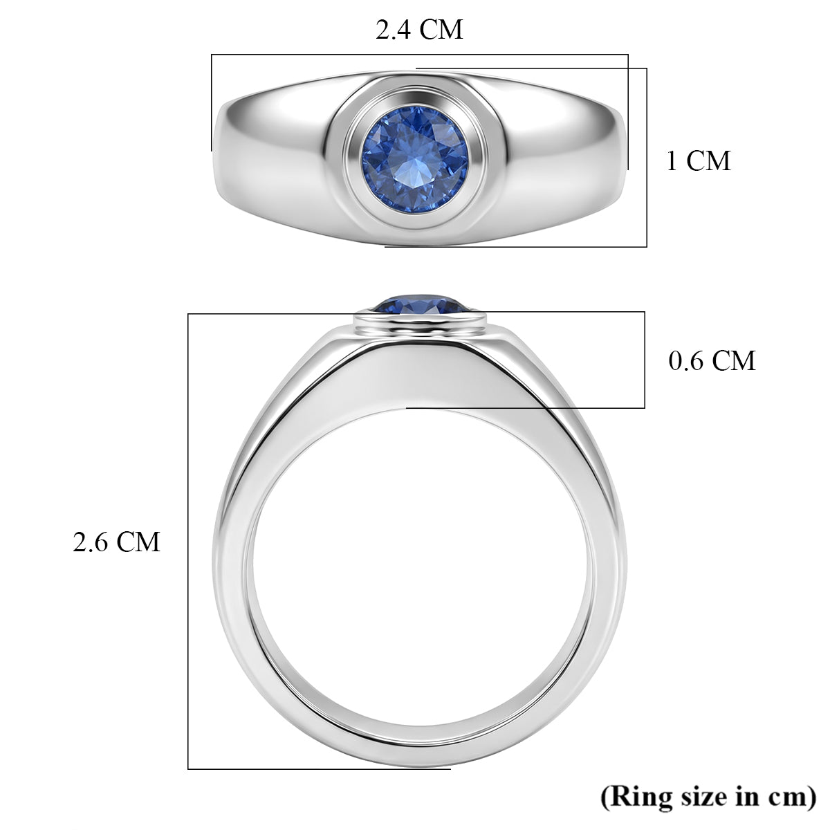 D'Joy AAA Natural Kashmir Kyanite Solitaire Ring in Rhodium Overlay Sterling Silver 1.03 Ct. 8438947 6