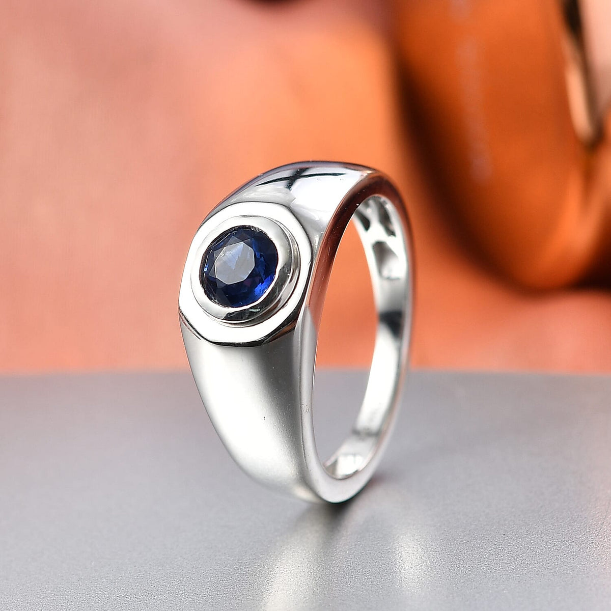 D'Joy AAA Natural Kashmir Kyanite Solitaire Ring in Rhodium Overlay Sterling Silver 1.03 Ct. V32520136 3