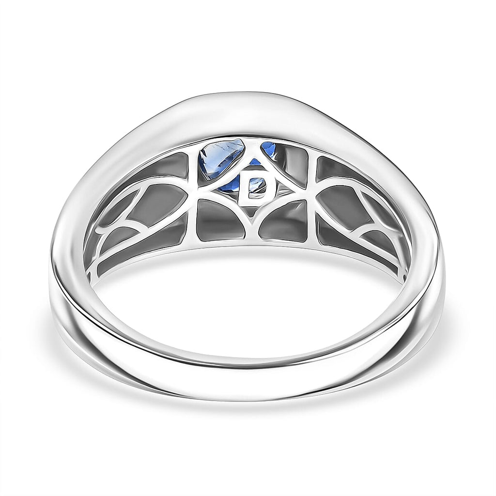 D'Joy AAA Natural Kashmir Kyanite Solitaire Ring in Rhodium Overlay Sterling Silver 1.03 Ct._8438954_4