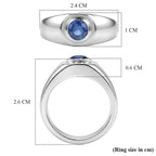 D'Joy AAA Natural Kashmir Kyanite Solitaire Ring in Rhodium Overlay Sterling Silver 1.03 Ct._8438954_5