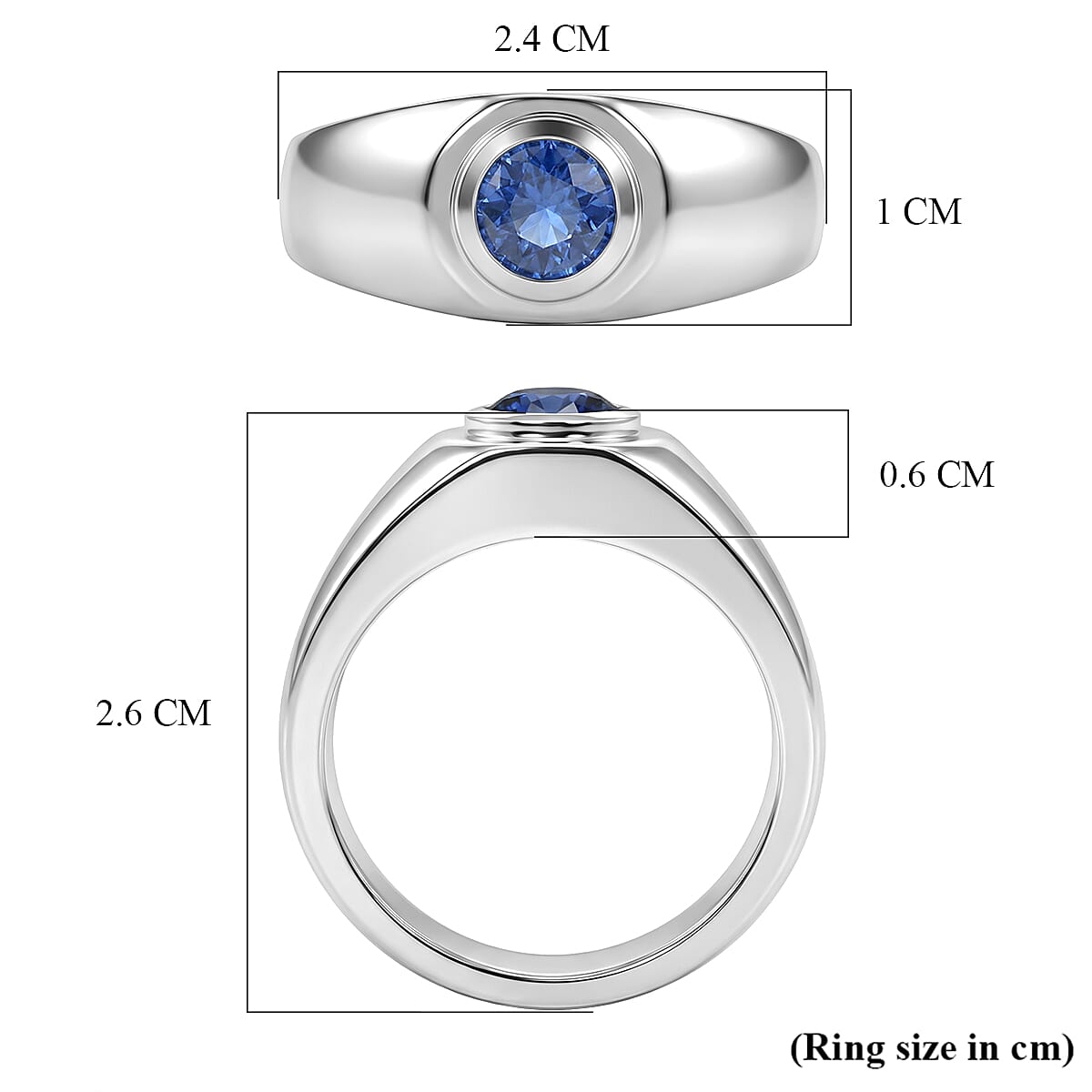D'Joy AAA Natural Kashmir Kyanite Solitaire Ring in Rhodium Overlay Sterling Silver 1.03 Ct. V32520136 6