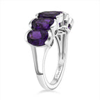 D'Joy AAA African Amethyst 5 Stone Ring in Platinum Overlay Sterling Silver 3.50 Ct._8438959_3