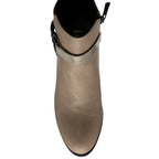 Lotus Amarin Block Heel Ankle Boots With Metallic Chain Detail (Size 8) - Taupe_8439255_1