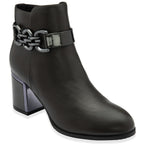 Lotus Amarin Block Heel Ankle Boots With Metallic Chain Detail (Size 5) - Grey_8439258_2