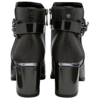 Lotus Amarin Block Heel Ankle Boots With Metallic Chain Detail (Size 8) - Grey_8439261_3