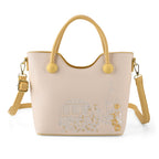 Designer Inspired Tote Handbag with Shoulder Strap - Yellow & White_8439264