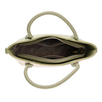Designer Inspired Tote Handbag with Shoulder Strap - Green & White_8439266_5