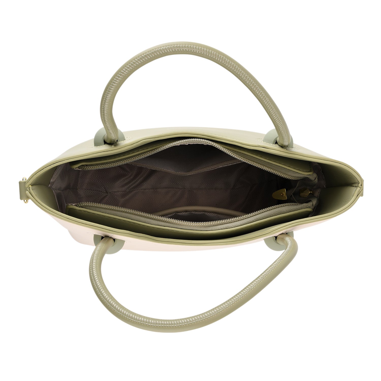 Designer Inspired Tote Handbag with Shoulder Strap - Green &amp; White 8439266 6