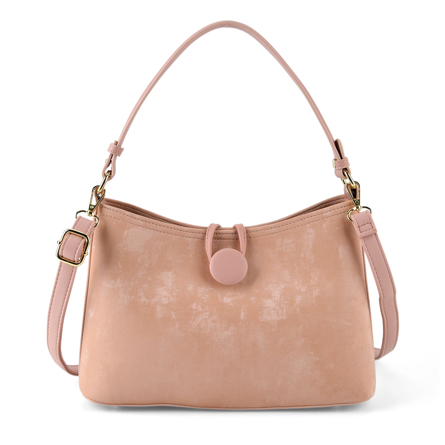 Designer Inspired- Set of 2 Shoulder Handbags with Crossbody Strap - Light Pink V32519688 0