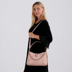 Designer Inspired- Set of 2 Shoulder Handbags with Crossbody Strap - Light Pink_8439276_2