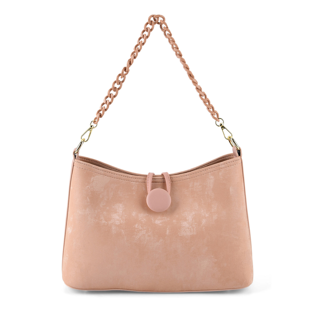 Designer Inspired- Set of 2 Shoulder Handbags with Crossbody Strap - Light Pink V32519688 6