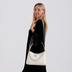 Designer Inspired- Set of 2 Shoulder Handbags with Crossbody Strap - Cream_8439277_2