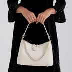 Designer Inspired- Set of 2 Shoulder Handbags with Crossbody Strap - Cream_8439277_3